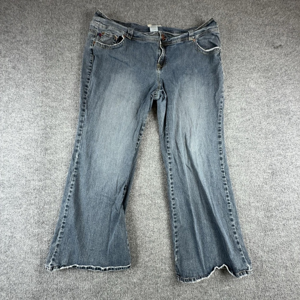 Z. Cavaricci Jeans Womens 26 Medium Wash Blue Mid Rise Relaxed Bootcut Denim